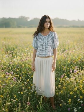 DÔEN June Top Dahlia Ditsy Print NWOT Organic Cotton XS